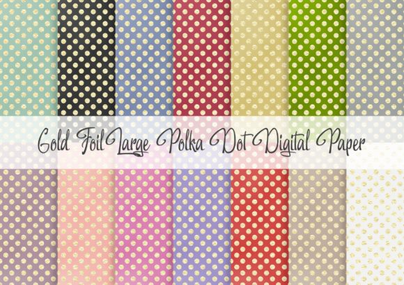 Download Gold Foil Large Polka Dot Digital Paper - Premium Resources