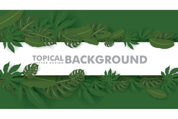 Download Frame Made of Fresh Green Tropical Leave - Tropical Collection