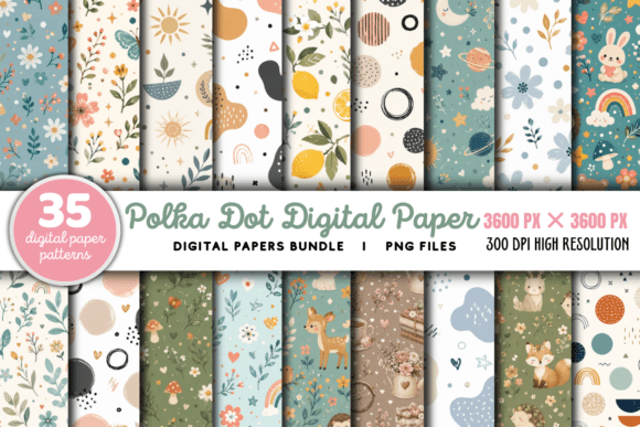 Download Polka Dot Digital Paper Bundle - Polka dot digital paper Collection