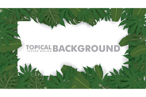 Download Frame Made of Fresh Green Tropical Leave - Tropical Collection