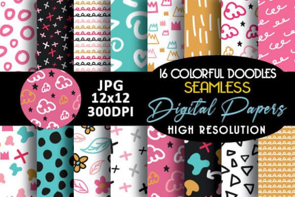Download Colorful Seamless Doodles Simple Pattern - Simple Collection