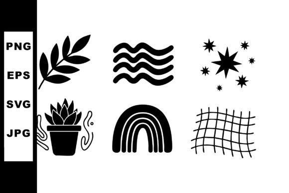 Download Set of Six Simple Black Abstract Nature - Simple Collection