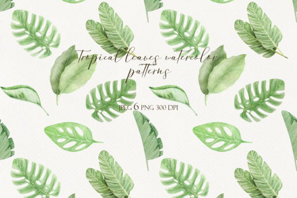 Download Tropical Leaves Watercolor Patterns - Tropical Collection