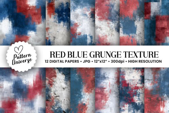 Download Red Blue Grunge Texture Pattern - Blue Collection