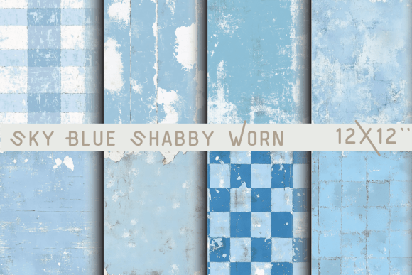 Download Sky Blue Shabby Worn Backdrop - Blue Collection