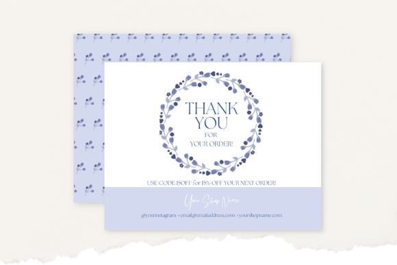 Download Blue Wreath - Packaging Insert Thank You - Blue Collection