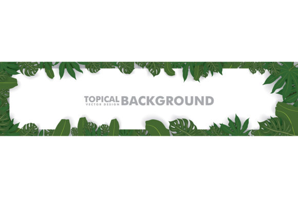 Download Frame Made of Fresh Green Tropical Leave - Tropical Collection