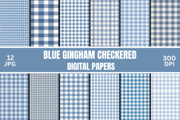Download Blue Gingham Checkered Digital Pattern - Blue Collection