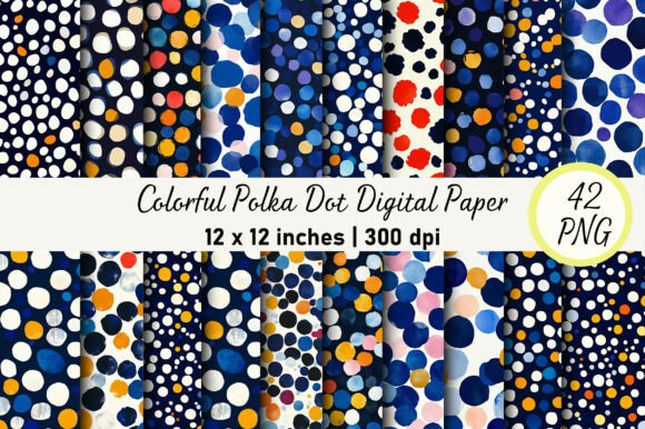 Download Colorful Polka Dot Digital Paper - Premium Resources