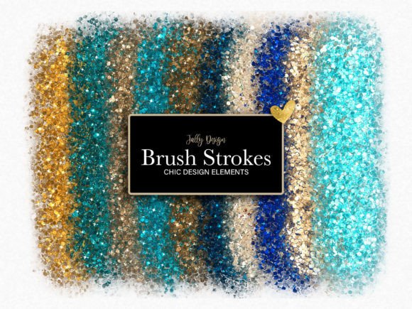Download Blue and Gold Glitter Brush Strokes - Blue Collection