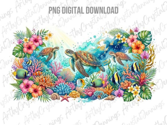 Download Tropical Sea Turtle Reef Clipart PNG - Tropical Collection